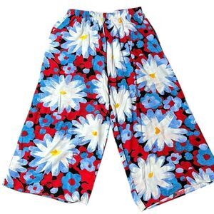 Jams world wide leg floral colorful artsy art to wear dopamine maximalist pants